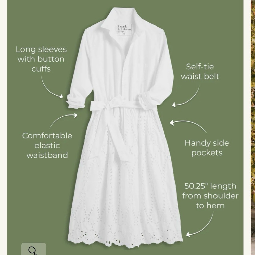 Frank & Eileen Classic White Shirtdress